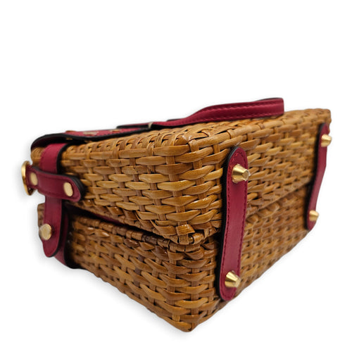 Flip In Zucca Embossed Leather and Wicker  Mini Multi-color Crossbody Bag Gold hardware CL2512-18035 6