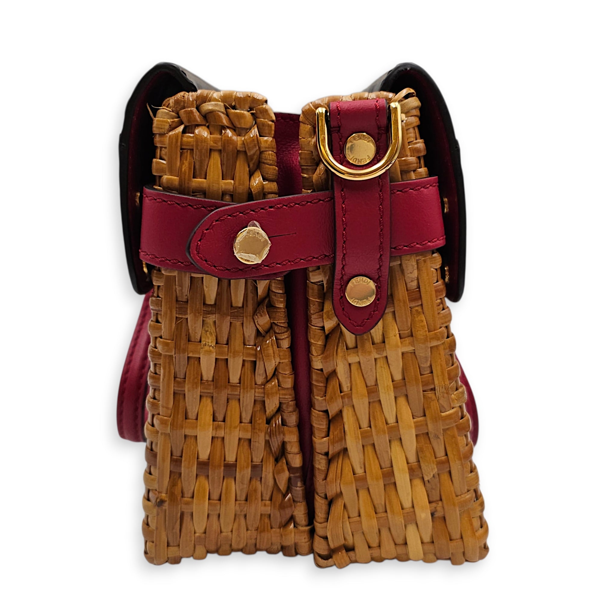 Flip In Zucca Embossed Leather and Wicker  Mini Multi-color Crossbody Bag Gold hardware CL2512-18035 3