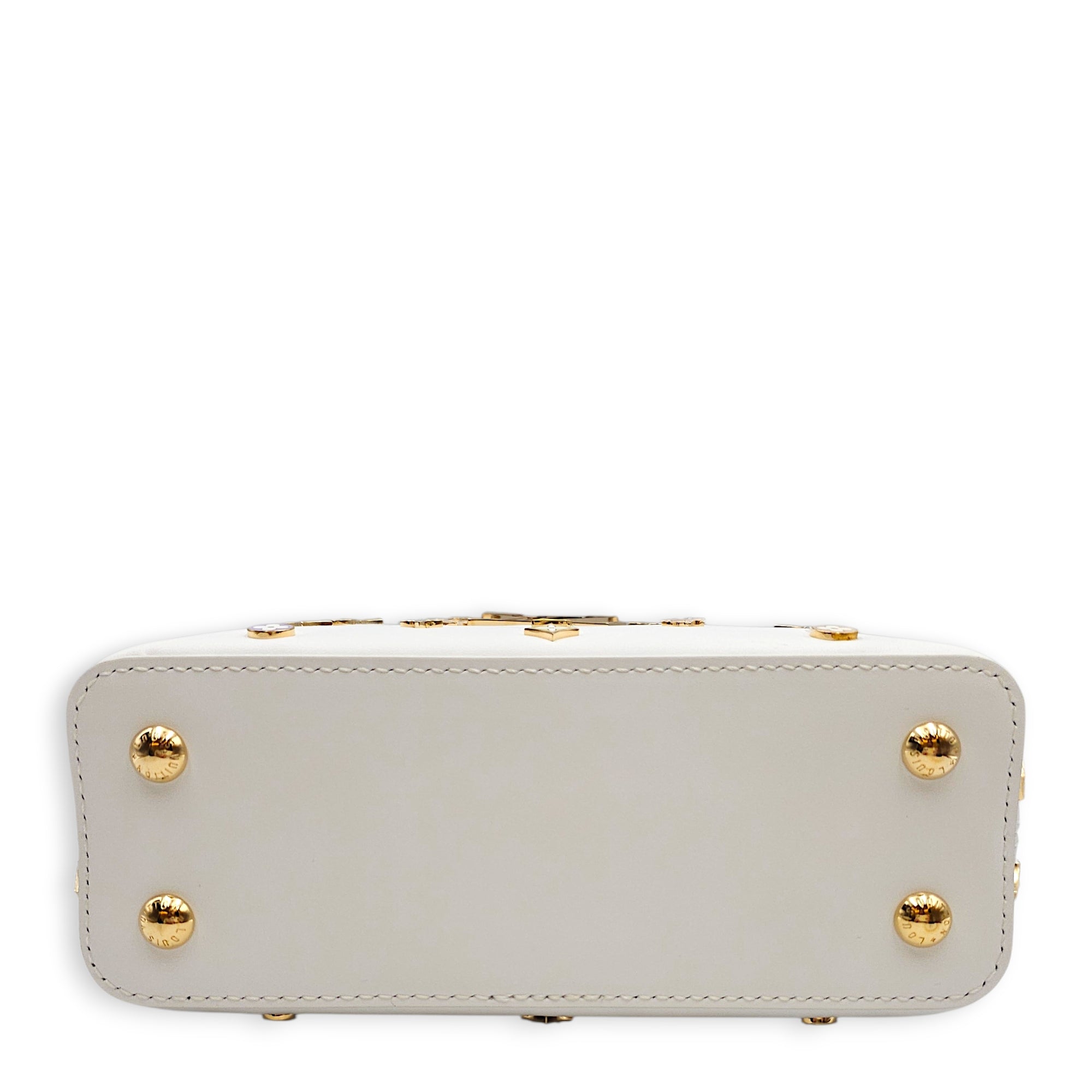 LV X TM Capucines  Mini White Shoulder Bag in Calfskin Gold hardware