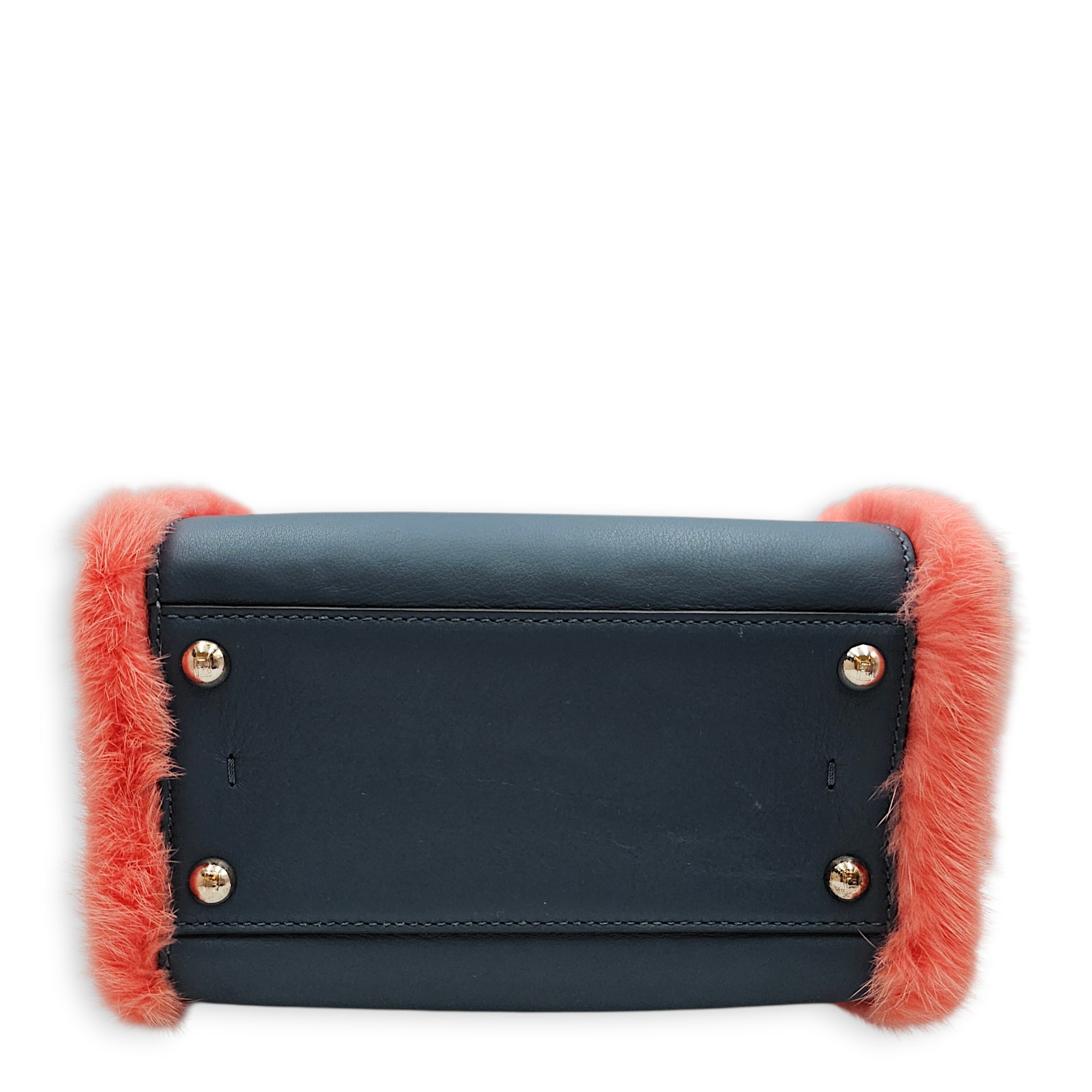 3 Jours with Fur Trimmings Mini Multi-color Crossbody Bag in Calfskin, Silver hardware
