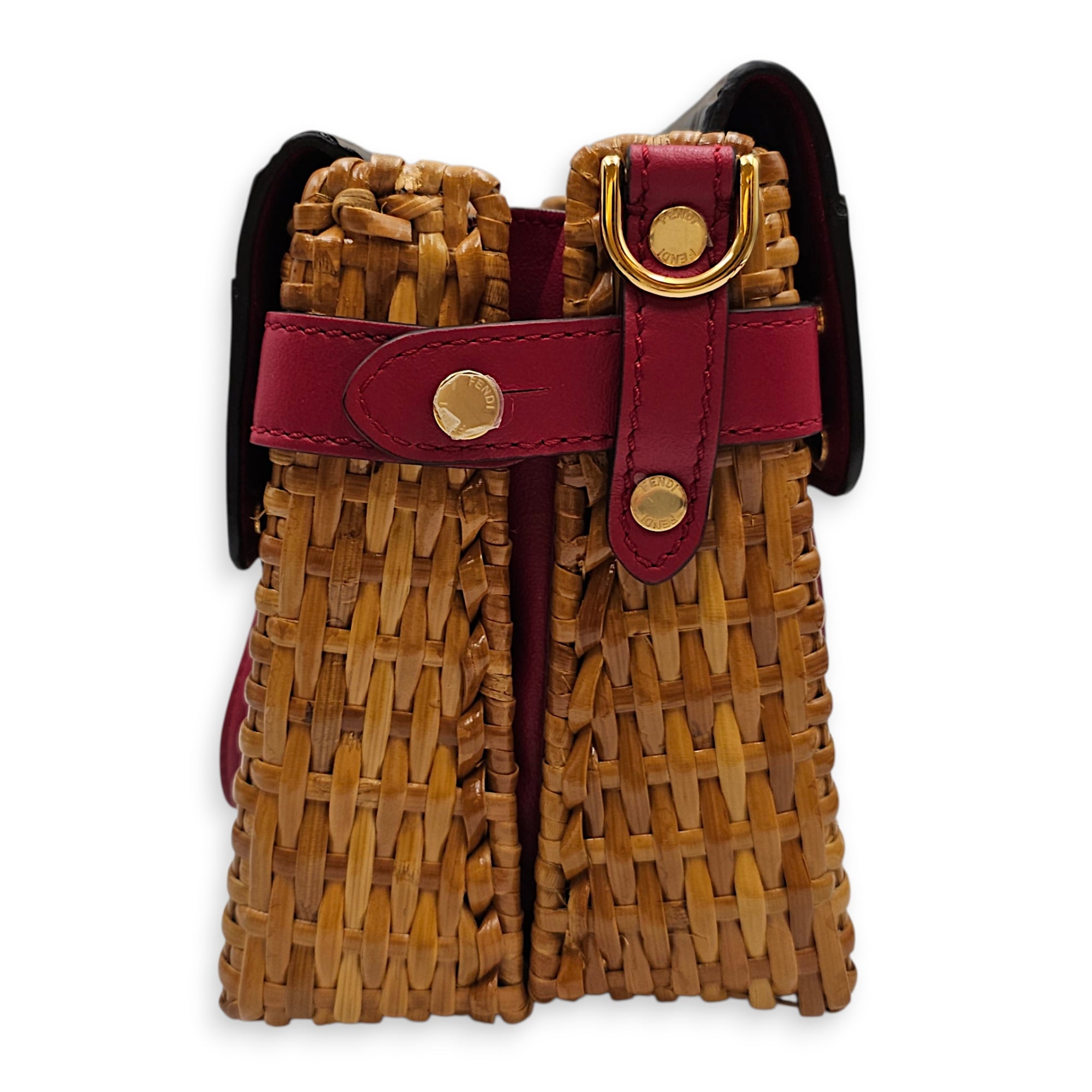 Flip In Zucca Embossed Leather and Wicker  Mini Multi-color Crossbody Bag Gold hardware CL2512-18035 4