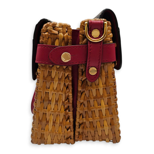 Flip In Zucca Embossed Leather and Wicker  Mini Multi-color Crossbody Bag Gold hardware CL2512-18035 4