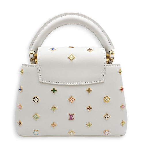 LV X TM Capucines  Mini White Shoulder Bag in Calfskin Gold hardware