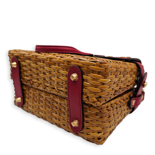 Flip In Zucca Embossed Leather and Wicker  Mini Multi-color Crossbody Bag Gold hardware CL2512-18035 7