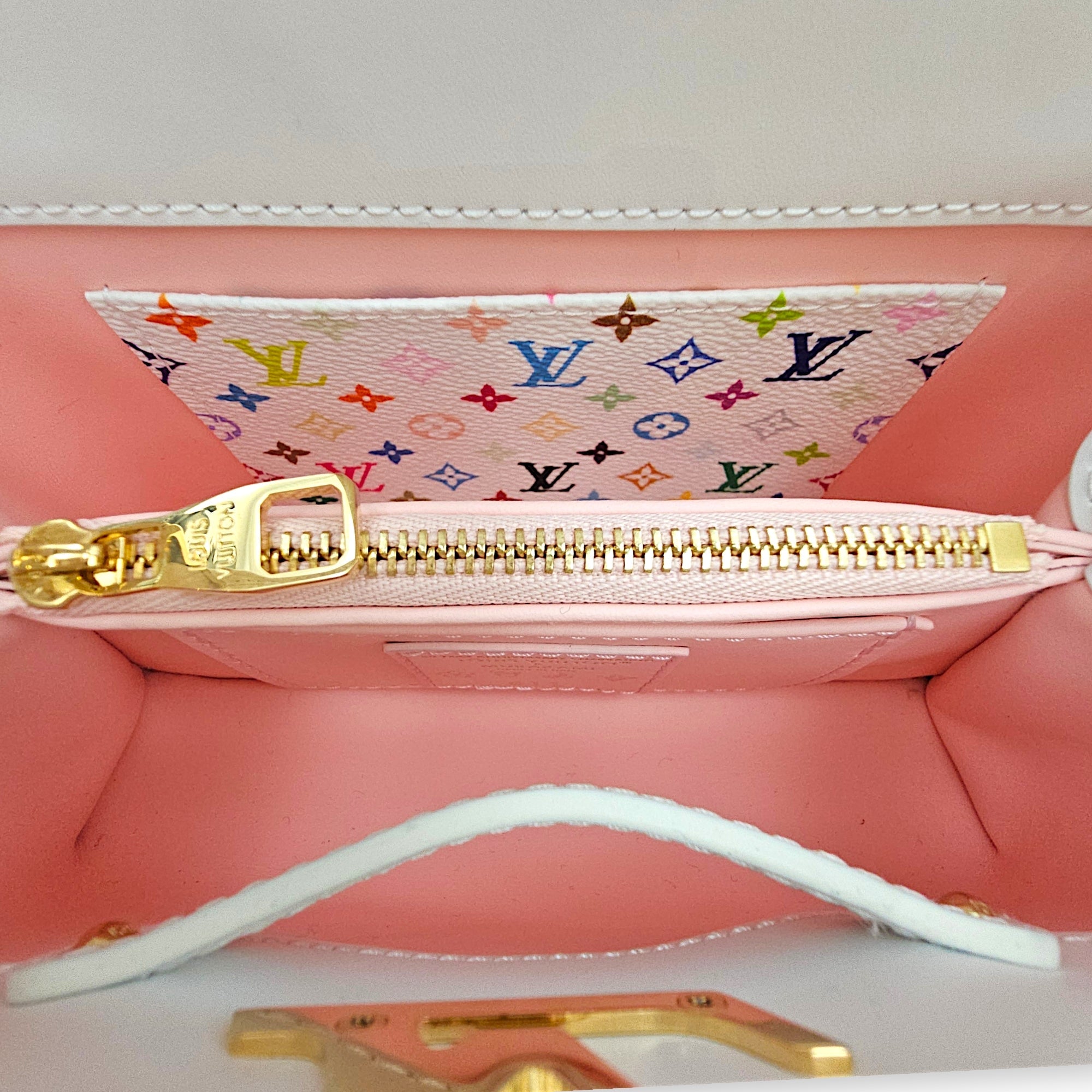 LV X TM Capucines  Mini White Shoulder Bag in Calfskin Gold hardware