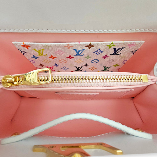 LV X TM Capucines  Mini White Shoulder Bag in Calfskin Gold hardware