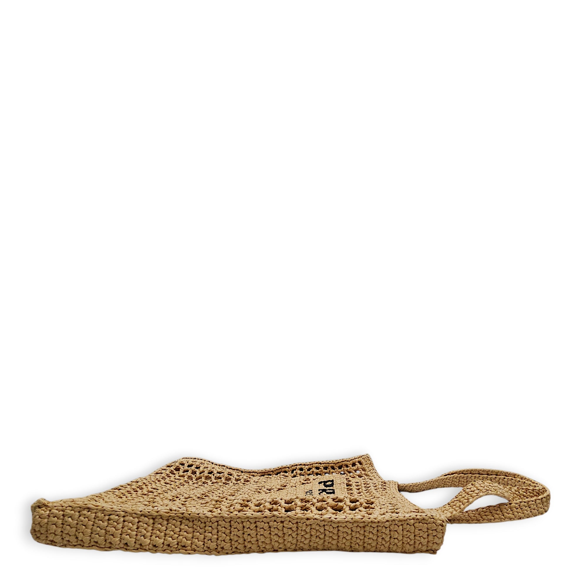 Crochet Beige Tote Bag in Raffia