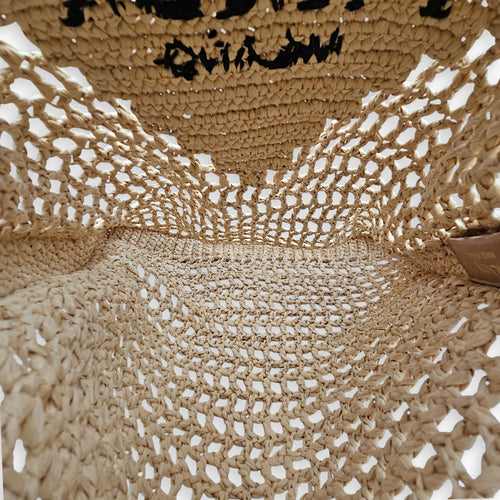 Crochet Beige Tote Bag in Raffia