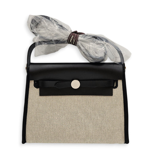 Herbag 20 Ecru-Amande Noir  in Vache Hunter/Toile Palladium hardware CL2512-18057 1