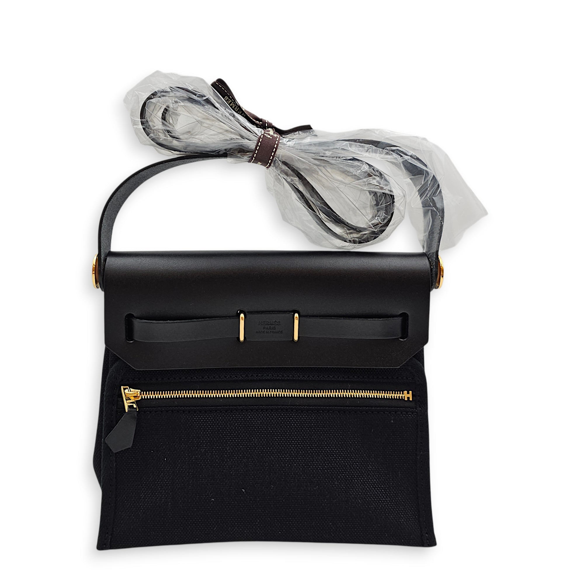 Herbag 20 Black in Vache Hunter/Toile, Gold hardware