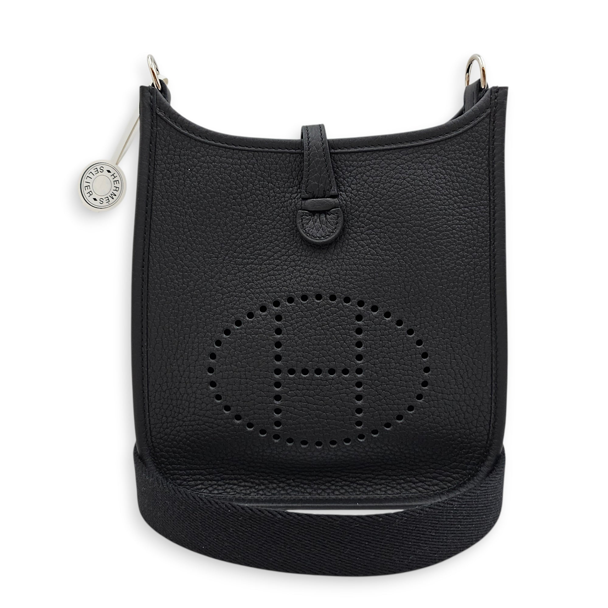 Evelyne Mini Black in Clemence, Palladium hardware