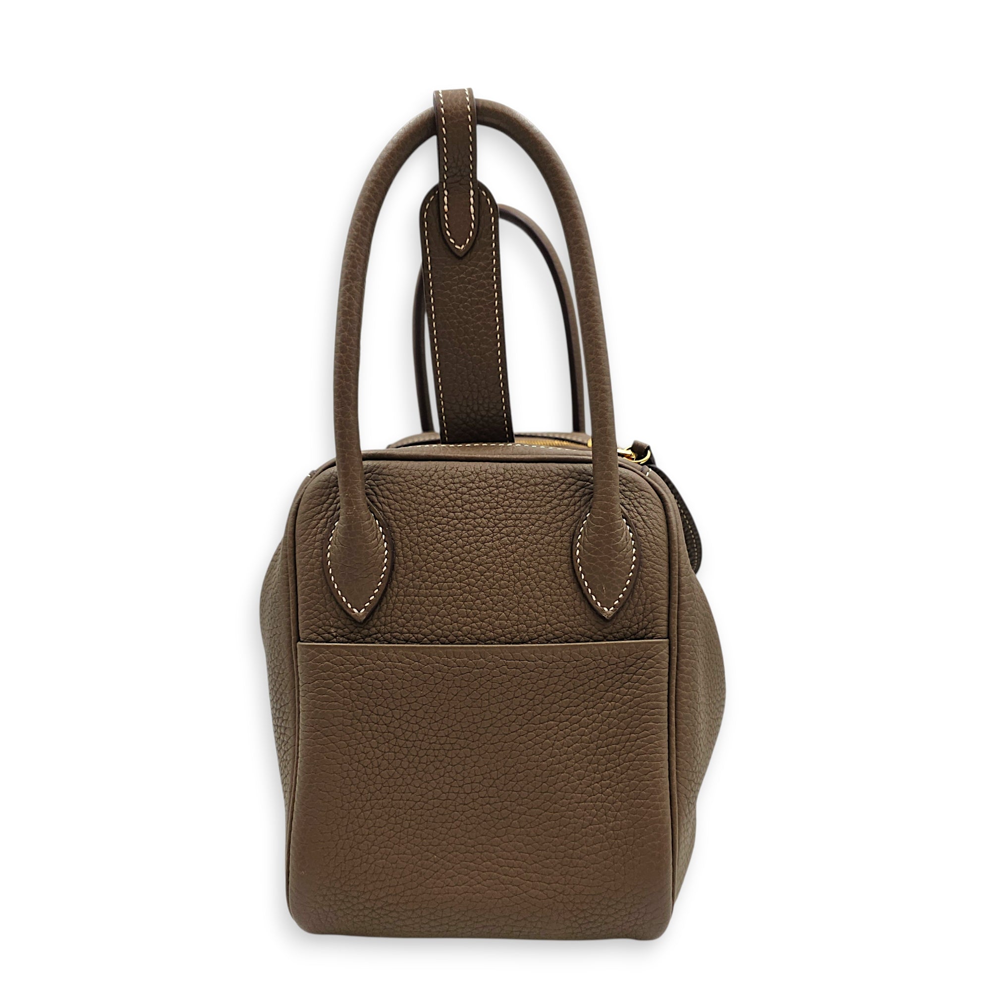 Lindy 26 Etoupe in Clemence, Gold hardware