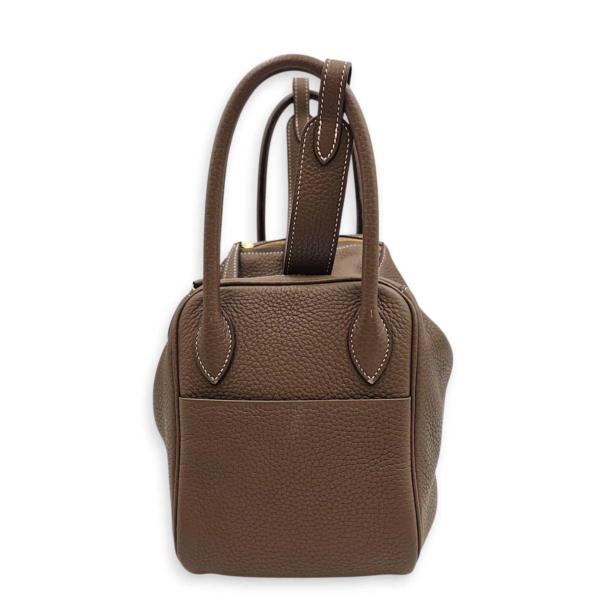 Lindy 26 Etoupe in Clemence, Gold hardware