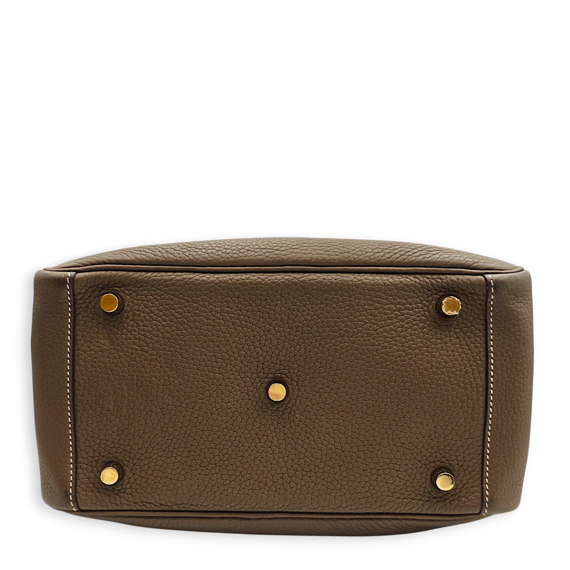 Lindy 26 Etoupe in Clemence, Gold hardware