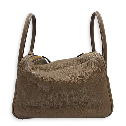 Lindy 26 Etoupe in Clemence, Gold hardware