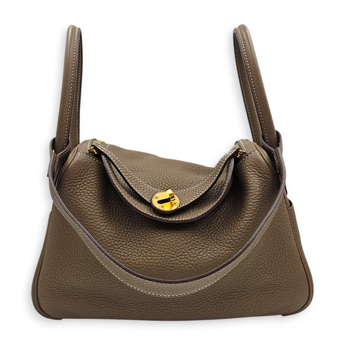 Lindy 26 Etoupe in Clemence, Gold hardware