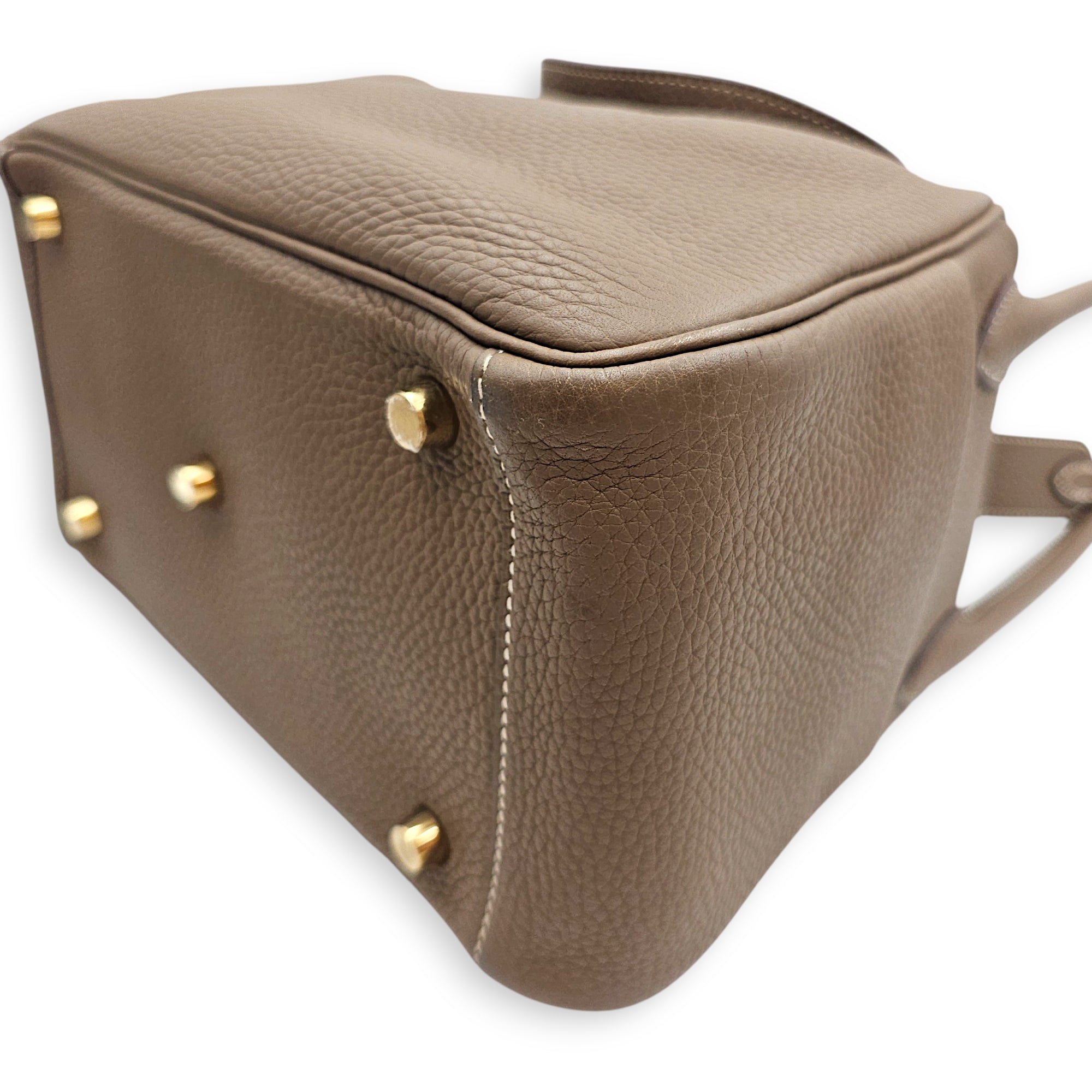 Lindy 26 Etoupe in Clemence, Gold hardware