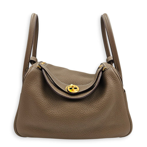 Lindy 26 Etoupe in Clemence, Gold hardware