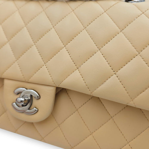 Classic Flap  Medium  Beige Shoulder Bag in Lambskin Silver hardware CL2512-18105 11