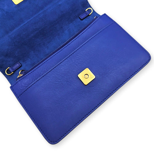 Vitello Tube Wallet on Chain  Blue  Crossbody Bag in Nappa Leather Gold hardware CL2512-18032 5