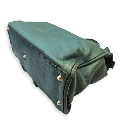 Edith Satchel  Medium Green Top Handle Bag in Calfskin Silver hardware CL2512-18019 9