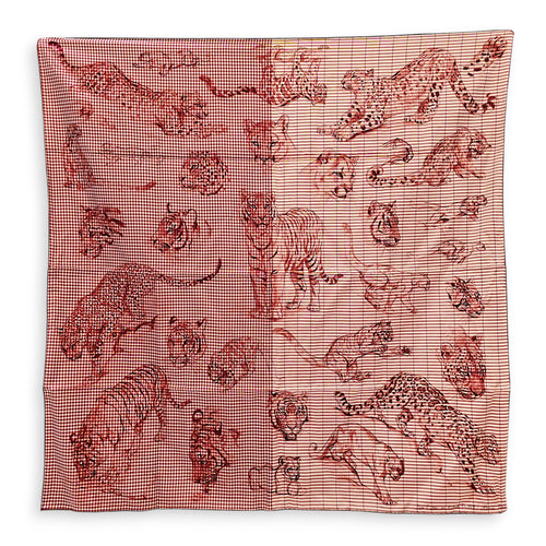 Dans l'atelier de Robert Dallet Finesse 90 Rouge Scarf in Silk