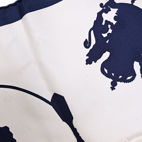Harnais de coeur Tattoo 90 Blue/Blanc Scarf in Silk