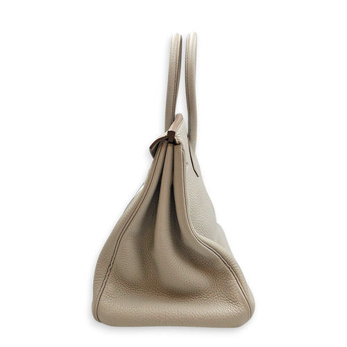 Club Birkin 35 Gris Perle/Blanc/Mykonos in Clemence, Palladium hardware