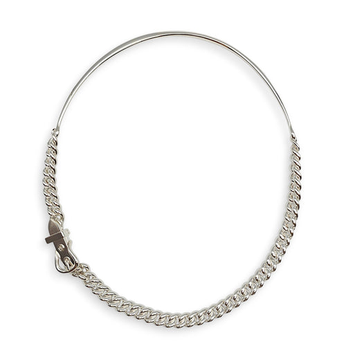 Boucles Sellier Inflexible PM Silver Hardware Necklace