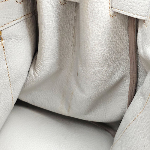 Club Birkin 35 Gris Perle/Blanc/Mykonos in Clemence, Palladium hardware