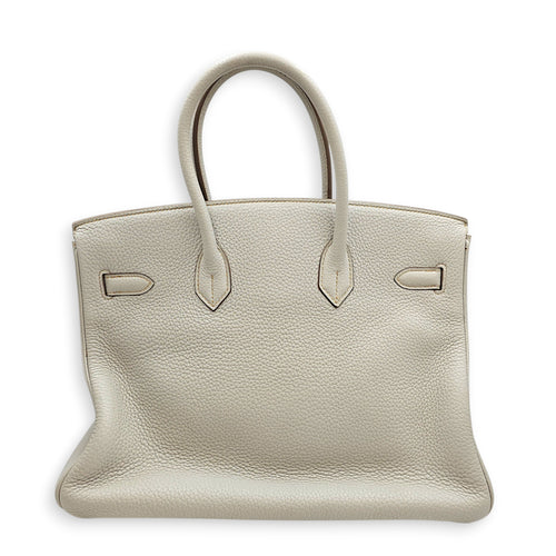 Club Birkin 35 Gris Perle/Blanc/Mykonos in Clemence, Palladium hardware