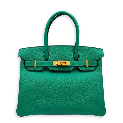 Birkin 30 Vert Jade in Epsom, Gold hardware