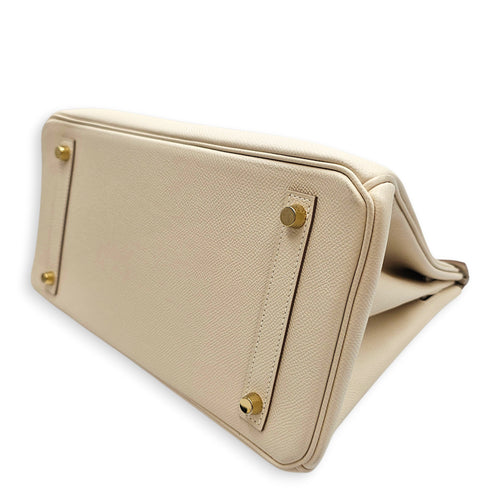 Birkin 30 Craie in Epsom, Gold hardware