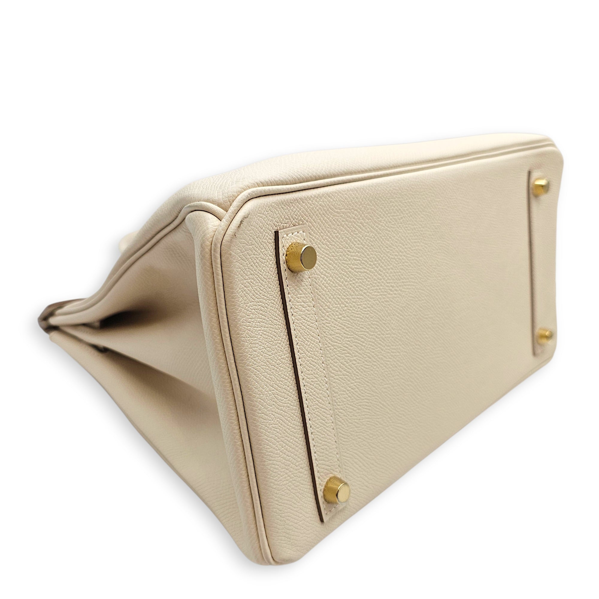 Birkin 30 Craie in Epsom, Gold hardware