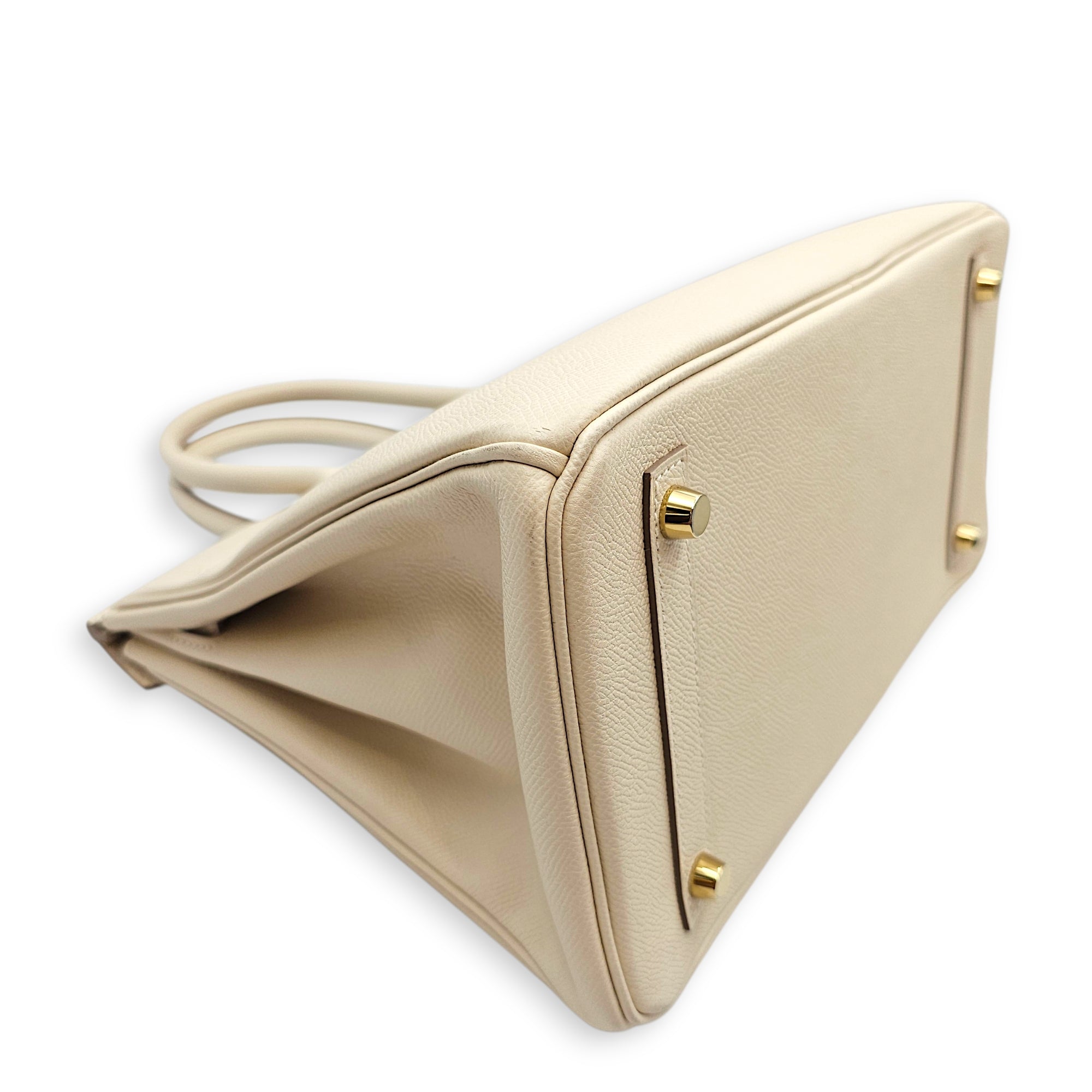 Birkin 30 Craie in Epsom, Gold hardware