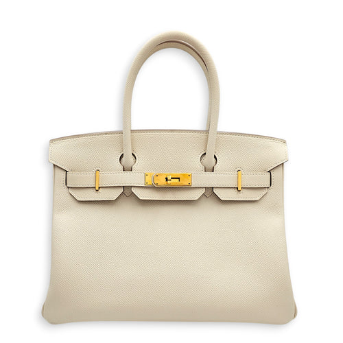 Birkin 30 Craie in Epsom, Gold hardware