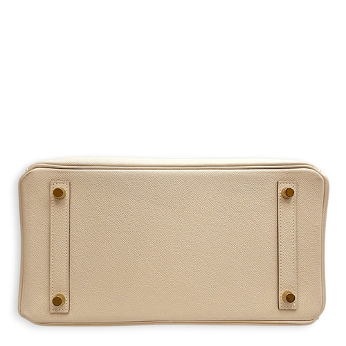 Birkin 30 Craie in Epsom, Gold hardware