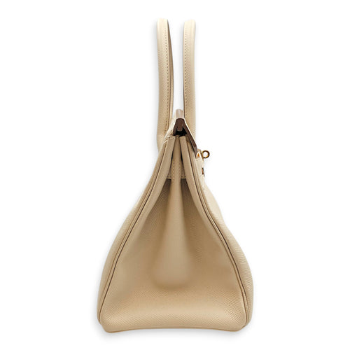 Birkin 30 Craie in Epsom, Gold hardware