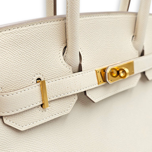Birkin 30 Craie in Epsom, Gold hardware