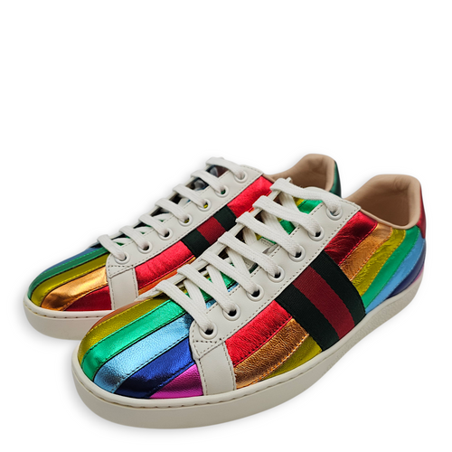 Ace Metallic Leather Rainbow 36.5 Multi-colour Sneakers in Calfskin