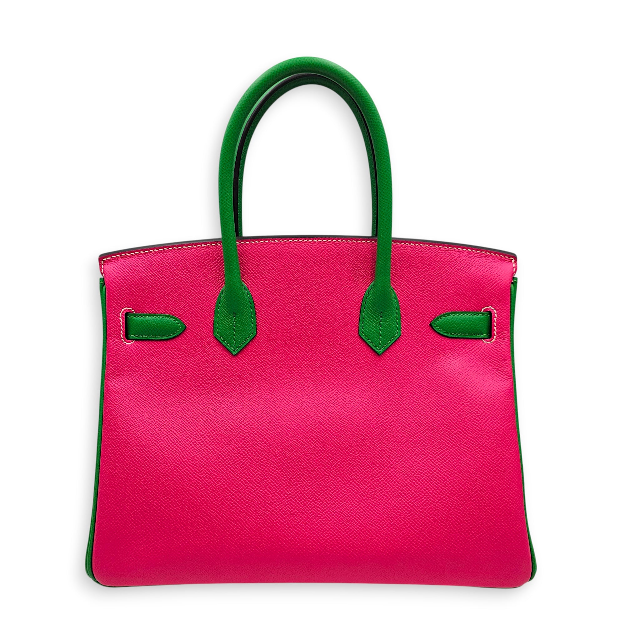 Birkin HSS 30 Rose Tyrien/Bamboo/Bougainvillea in Epsom, Brushed Gold hardware