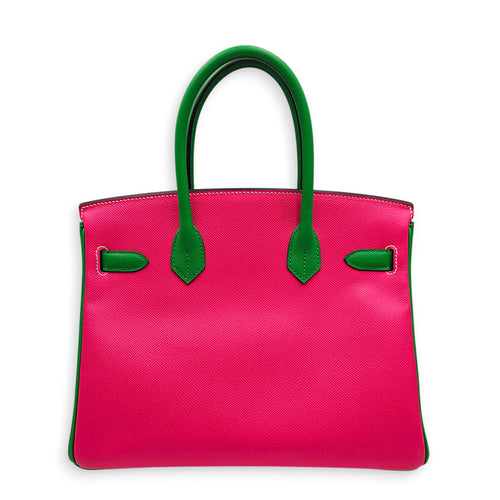 Birkin HSS 30 Rose Tyrien/Bamboo/Bougainvillea in Epsom, Brushed Gold hardware