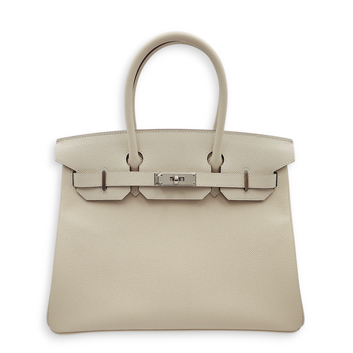 Birkin 30 Craie in Epsom, Palladium hardware