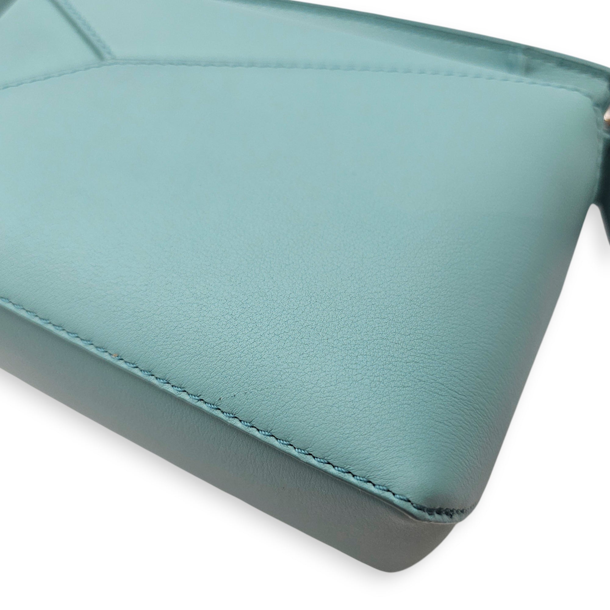 Loewe x Suna Fujita Puzzle Edge Mini Baby Blue Crossbody Bag in Calfskin, Silver hardware