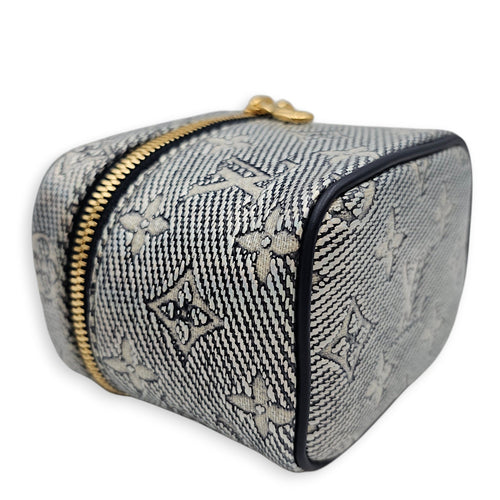 Vanity Case with Chain Micro Blue Crossbody Bag in Canvas Gold hardware CL2512-18242 5