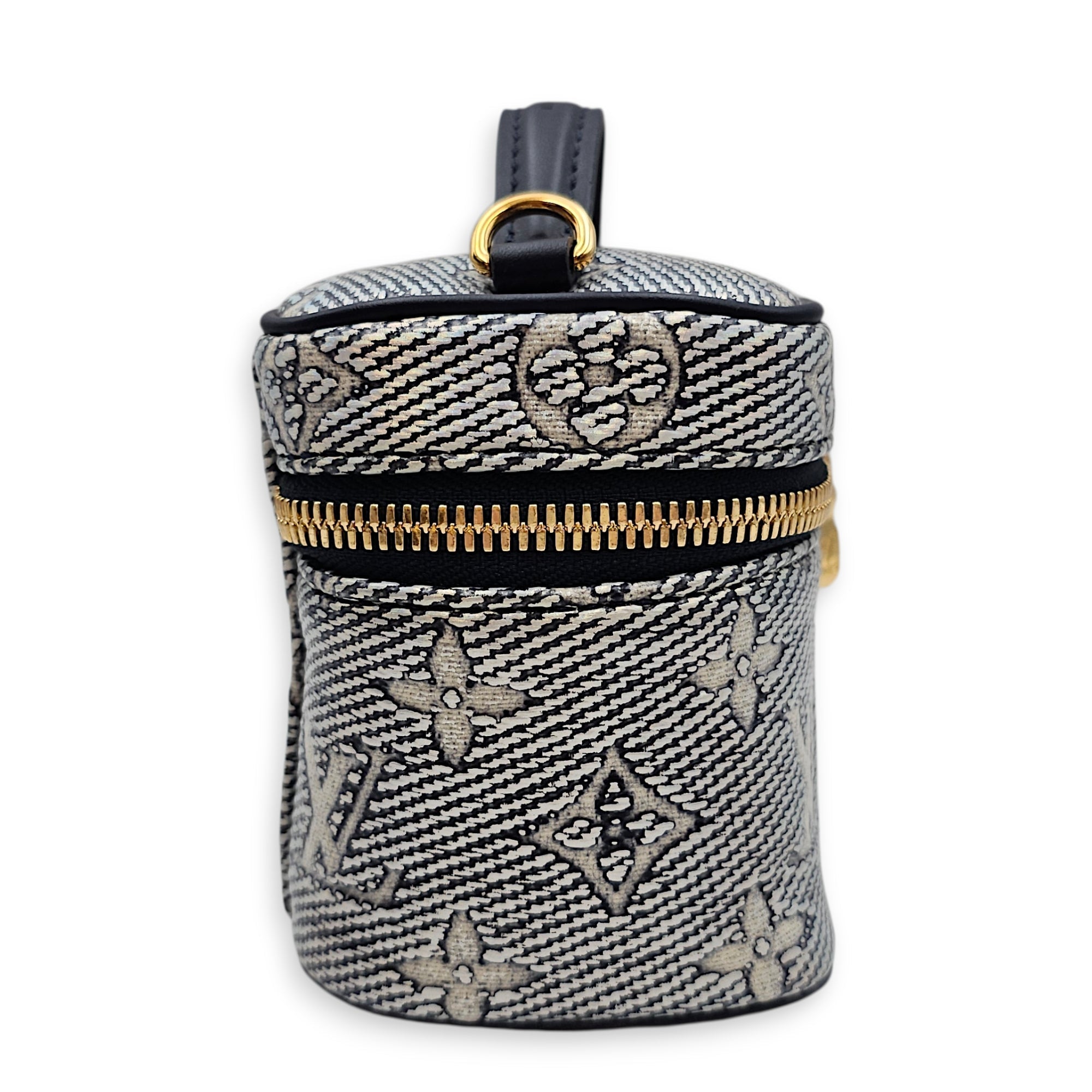 Vanity Case with Chain Micro Blue Crossbody Bag in Canvas Gold hardware CL2512-18242 3