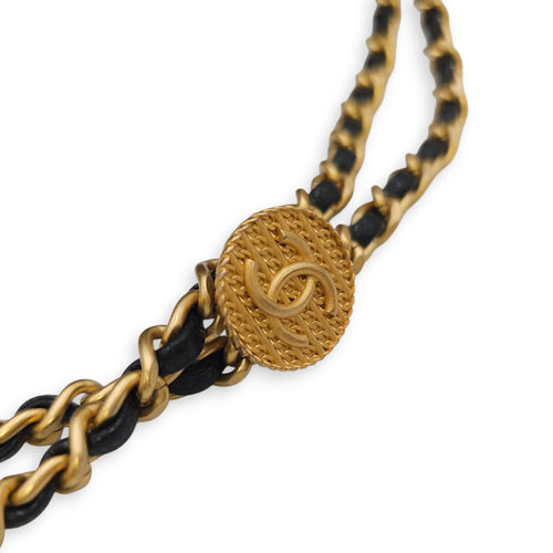 Quilted CC Coin Chain Small Black Flap Bag in Caviar Leather, Gold hardware