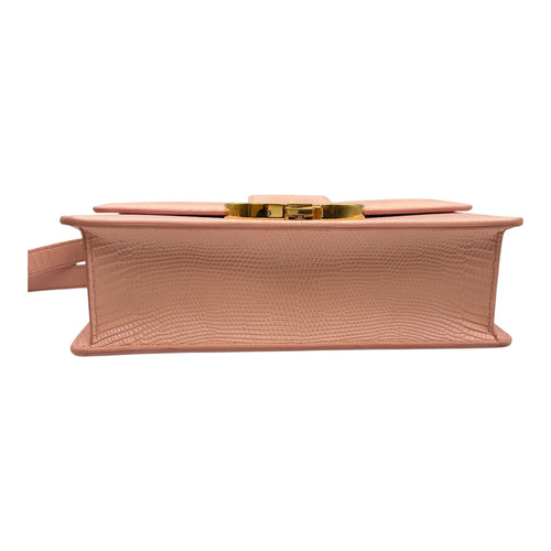 Montaigne 30 Pink Shoulder Bag in Lizard, Gold hardware