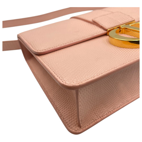 Montaigne 30 Pink Shoulder Bag in Lizard, Gold hardware