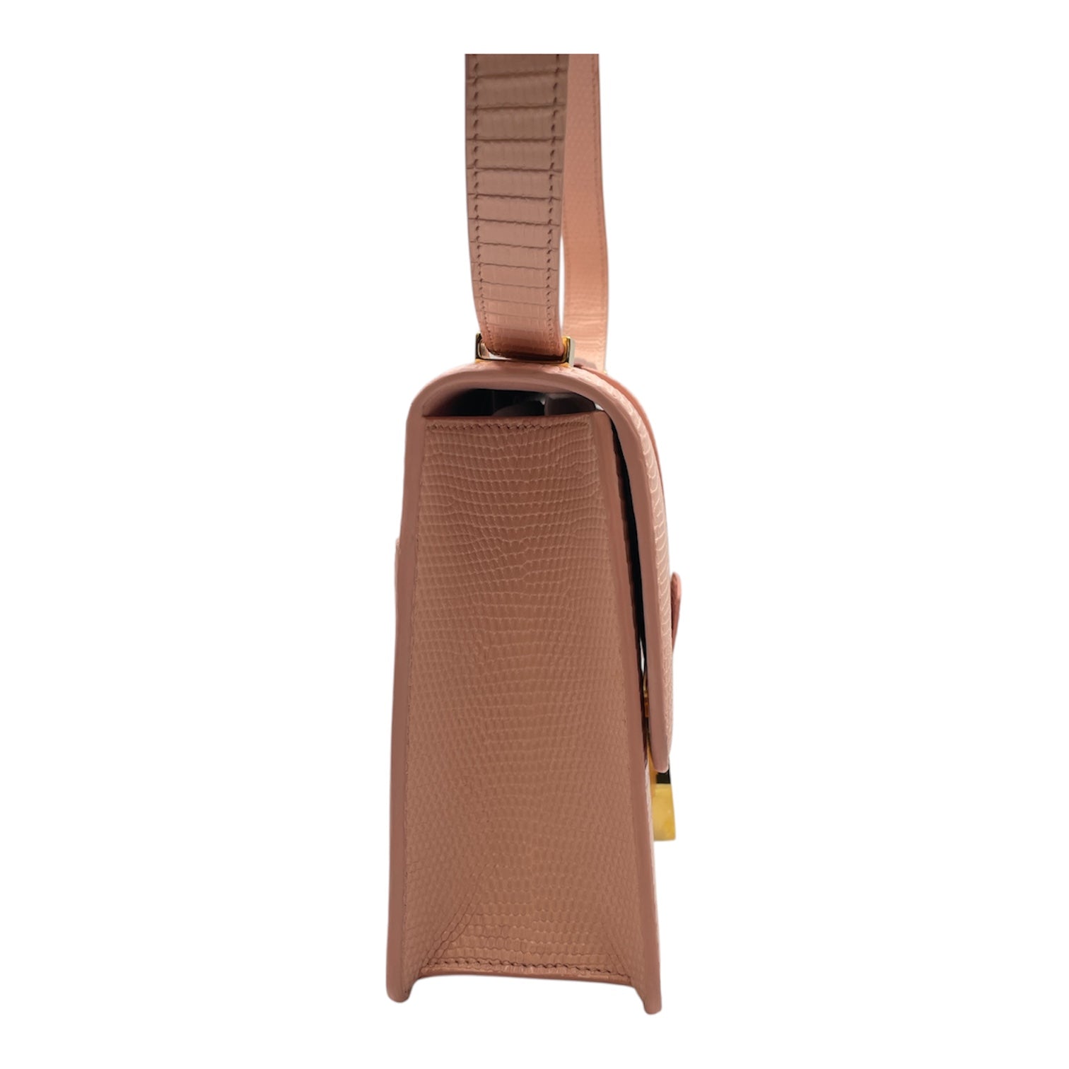 Montaigne 30 Pink Shoulder Bag in Lizard, Gold hardware